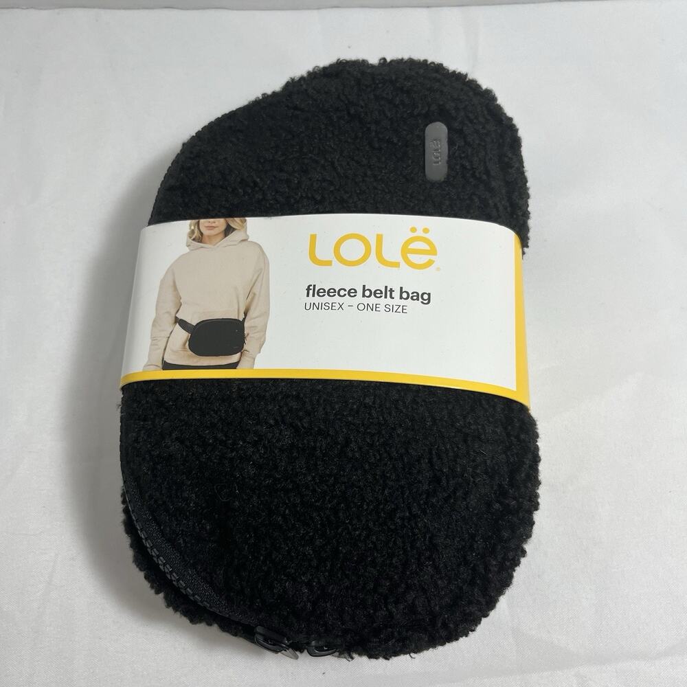 NWT Lolë Unisex Sherpa Fleece Belt Bag Black One‎ Size